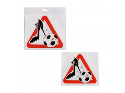 Знак Женщина за рулем, ЧМ 18, наружный, самоклеящийся (200*200 мм)