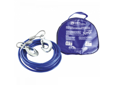 Трос буксировочный металлический General Technologies 12т 12мм с крюками