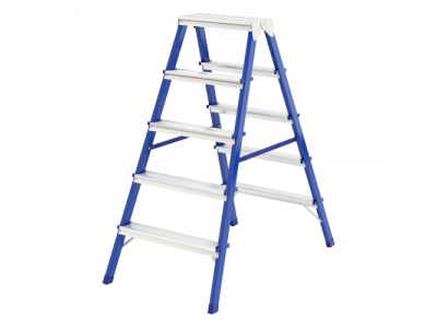 Стремянка двусторонняя 5ст., стальная// Сибртех Россия