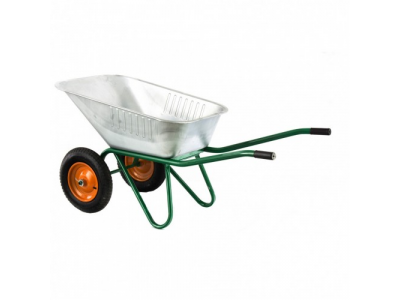 Тачка садово-строительная, двухколесная, усиленная, грузоподъемность 320 кг, объем 100 л Сибртех