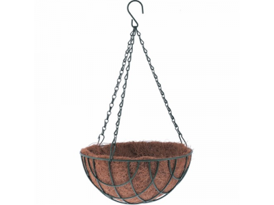 Кашпо подвесное с вкладышем из коковиты, полукруглое D 35 см. PALISAD