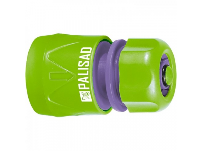 Соединитель пластмассовый быстросъемный для шланга 1/2", аквастоп// PALISAD