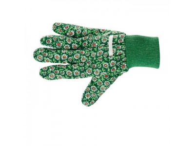 Перчатки садовые х/б ткань с ПВХ точкой, манжет, L //PALISAD