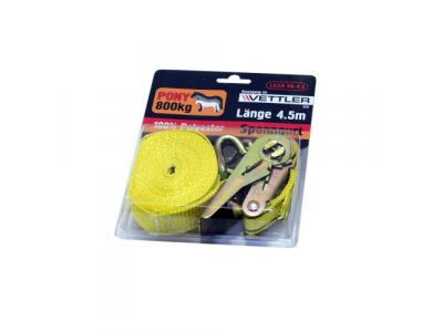 Стяжка крепления груза (крюк) 4,5м х 25мм 0,8т VETTLER