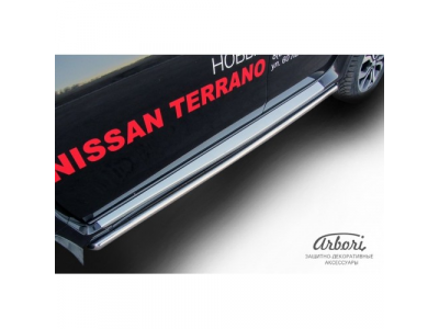 Защита штатных порогов Arbori d42 труба NISSAN TERRANO 2014-