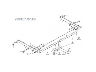 Фаркоп на Ford Kuga SUV 2008-2013гг.