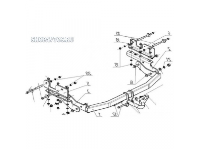 Фаркоп на Hyundai Starex минивэн/фургон 2008г.-по н.в.