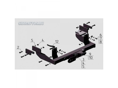 Фаркоп на Mercedes Vito W638 минивэн 1996-2003гг.