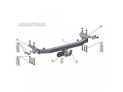 Фаркоп на Mitsubishi Pajero Sport SUV 1998-2008гг.