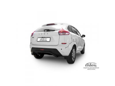 Защита заднего бампера Arbori d42 "скоба" черная LADA XRAY 2016-