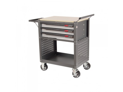 JTC Тележка инструментальная 3 секции серая с открытым отсеком JTC