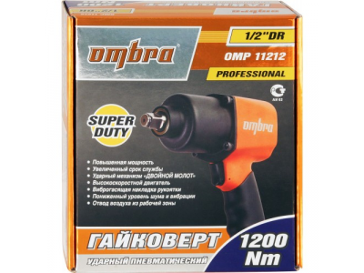 Пневматический ударный гайковерт SUPER DUTY 1/2"DR 7000 об/мин., 1200 Нм, Ombra OMP11212