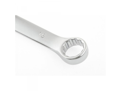 Ключ комбинированный, 15 мм, CrV, матовый хром// STELS