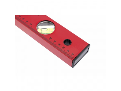 Уровень алюминиевый, 400 мм, 3 глазка, красный, линейка// MATRIX