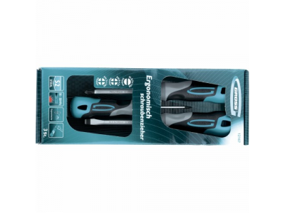 Набор отвёрток комбинированный 3 шт,S2, трехкомпонентная рукоятка//GROSS