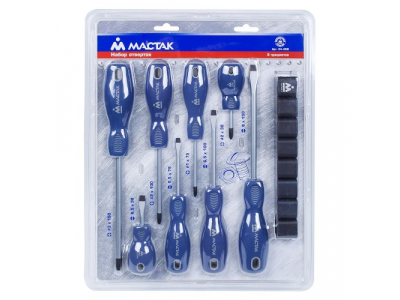 Набор отвёрток с держателем, 8 предметов, МАСТАК