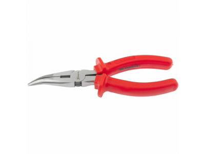 Длинногубцы Econom, 180 мм, изогнутые шлифованные, пластмассовые рукоятки// MATRIX