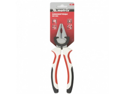 Плоскогубцы WHite Nickel, 180 мм, никелированные, трехкомпонентные рукоятки Matrix