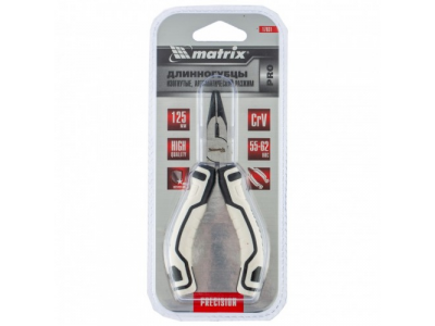 Длинногубцы Mini, 125 мм, изогнутые, авторазжим, Pro Matrix