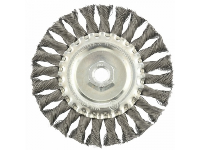 Щетка для УШМ 125 мм, М14, плоская, крученая проволока 0,35 мм// MATRIX