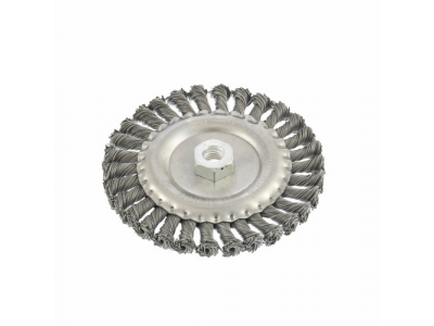 Щетка для УШМ 150 мм, М14, плоская, крученая проволока 0,8 мм// MTX