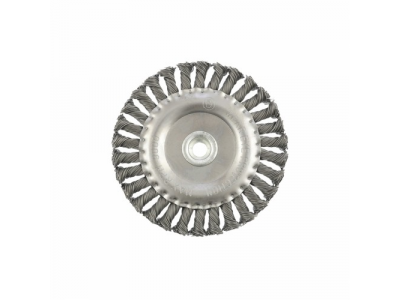 Щетка для УШМ 150 мм, М14, плоская, крученая проволока 0,8 мм// MTX