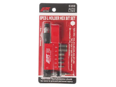 JTC Набор бит 1/4" HEX с Г-образным держателем 8 предметов JTC
