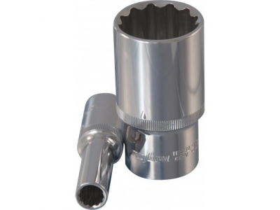 Головка торцевая 12 гранная глубокая 1/2"DR 18мм., Ombra 112218