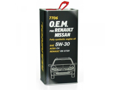 MANNOL 7706 O.E.M. 5W-30 for Renault Nissan 5L metal