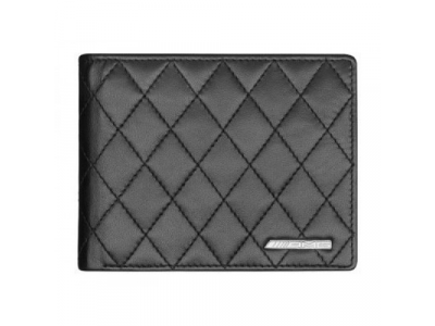 Мужской кожаный кошелек Mercedes-Benz Men’s wallet, AMG, Black, артикул B66959992
