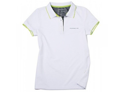Женское поло Porsche Women’s Polo Shirt Sport, White-Green, артикул WAP5410XS0G