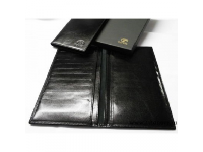 Обложка для документов и паспорта Toyota Leather Case, Black, артикул OT1100325T