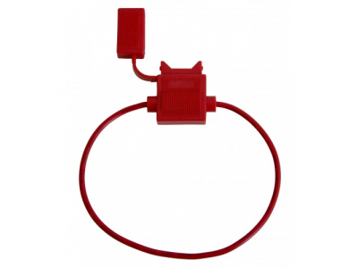 Держатель флажкового предохранителя прямоугольный влагостойкий красный (16 AWG) FU-AI818-16AWG