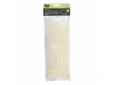 Хомуты, 250 x 4,8 мм, пластиковые, белые, 100 шт Сибртех