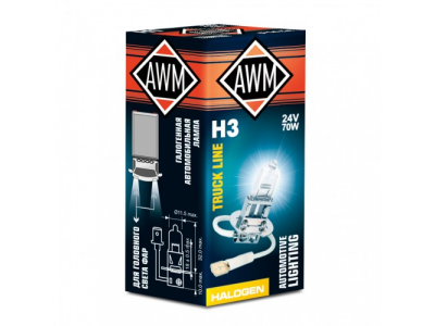 Лампа галогенная AWM H3 24V 70 W (PK22S)
