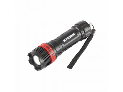 Фонарь налобный, пластик, 1W LED, ремешок, зум, 3 режима 100%-50%-строб, 3хААА// Stern